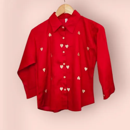 ColorPlay Cotton Shirts: Solid Staples & Heart Embroidery Collection